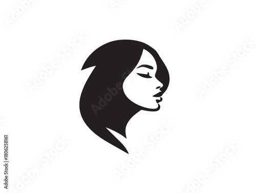 Nice woman face icon vector illustration for stunning feminine beauty projects
