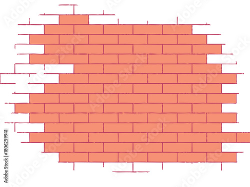 Hand-drawn Red Brick Texture Vector Design