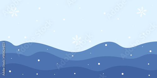 Winter background with abstract patterns and snowflakes in soft blue tones during a quiet season
