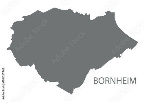 Bornheim city map grey illustration silhouette