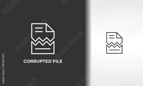 Corrupted File Vector, Icon Or Logo Sign Isolated Symbol Illustration