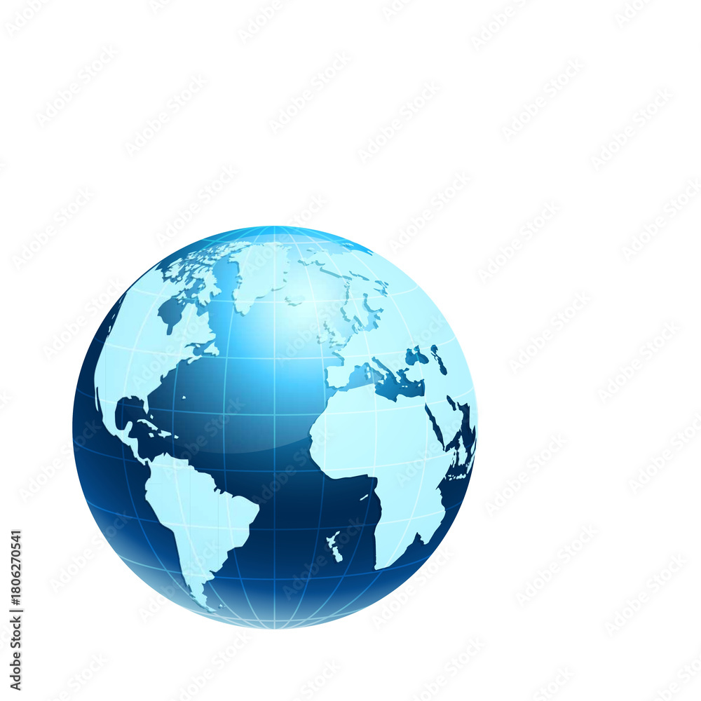 Naklejka premium llight and dark globe on white