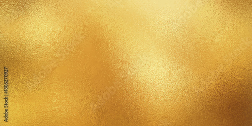 Gold foil background with shiny metallic texture and glitter pattern - glossy golden glass surface with reflective wrinkled effects. Luxury abstract gradient backdrop for celebration premium design