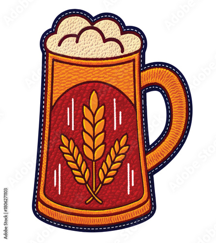 Festive beer mug illustration for St Patrick's Day celebrations and Oktoberfest events, ideal for party invitations, brewery promotions and seasonal advertising