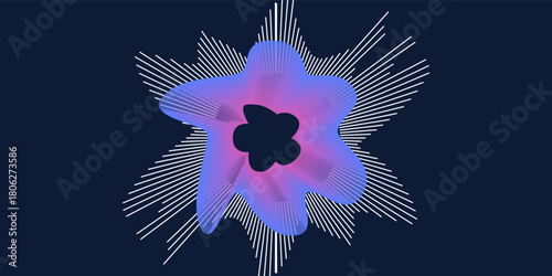 Isolated radial sound wave curve with light particles. Frequency audio waveform, music wave, circle bar, voice graph signal. Vector illustration