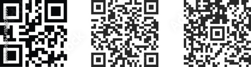 Scan QR code vector icon set. Digital scanning qr code. QR code scan for smartphone. QR code for payment. Isolated vector illustration on white background.