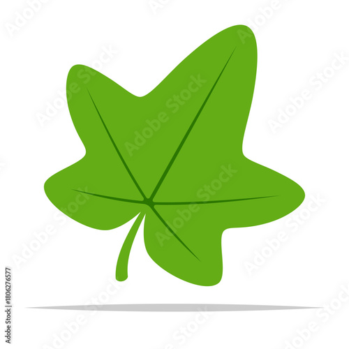 Ivy leaf shape flat color vector isolated illustration