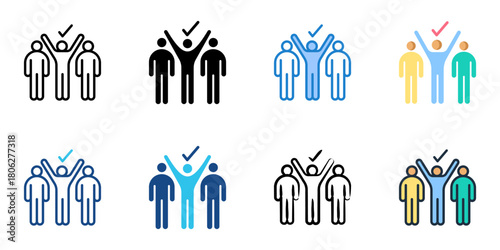 Active candidates icon set multiple style collection 
