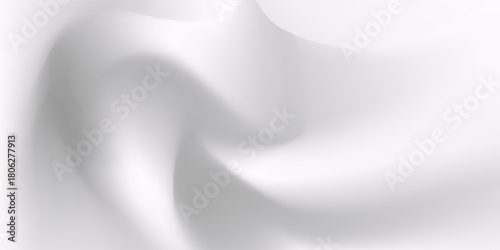 Elegant white and gray abstract background featuring smooth, flowing, silky waves and soft shadows.