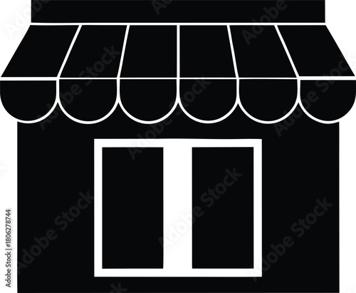 Store Icon Silhouette – Shop Building Vector Illustration
