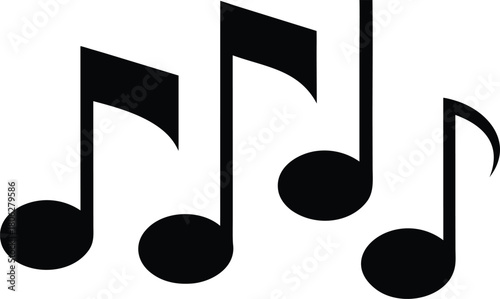 Music Notes Silhouette – Musical Symbol Vector Illustration