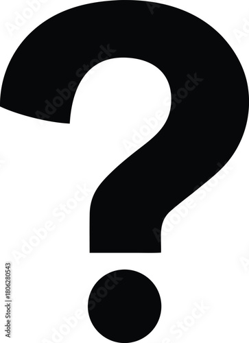 Question Mark silhouette, Question Mark Icon – Bold Help Symbol Illustration