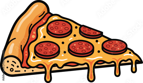 vector illustration of a pizza on a white background