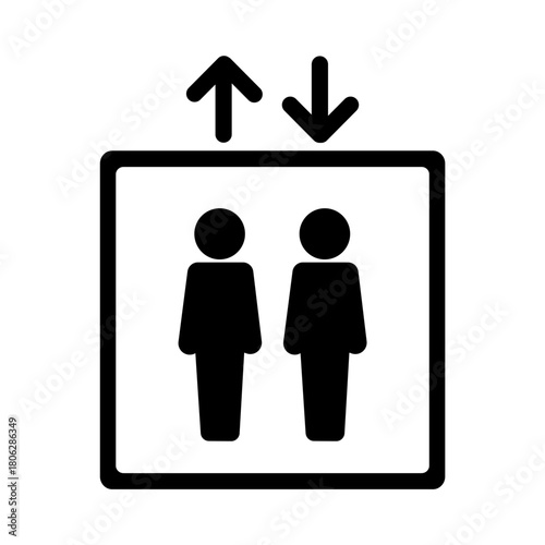 シンプルなエレベーターのピクト　マーク, サイン,案内,ピクトグラム,アイコン,イラスト
