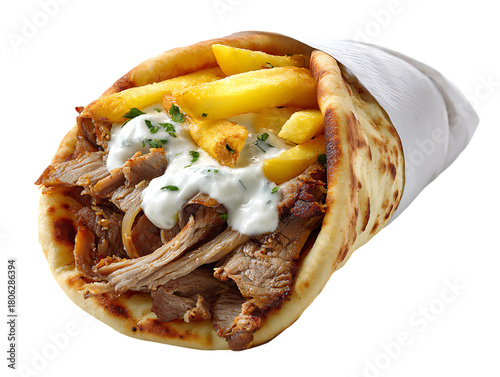 Fototapeta Naklejka Na Ścianę i Meble -  Gyros Greece Authentic Greek Street Food