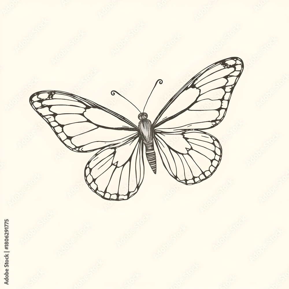 Obraz premium Hand-drawn butterfly illustration