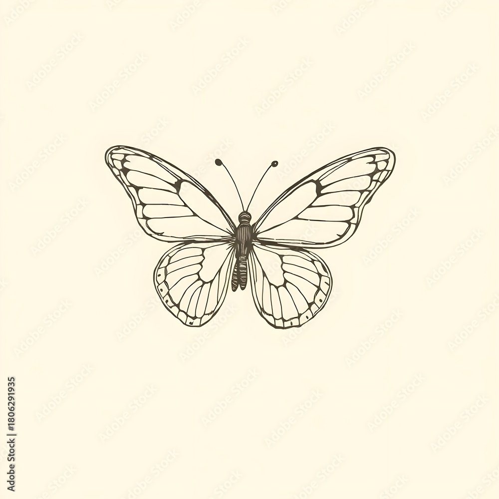 Obraz premium Hand-drawn butterfly illustration