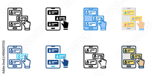 Social media recruitment icon set multiple style collection 
