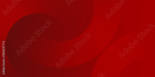 Abstract red background with glowing curve lines. Modern shiny red gradient geometric circle lines pattern. Futuristic concept. Suit for banner, brochure, poster, presentation, cover, website