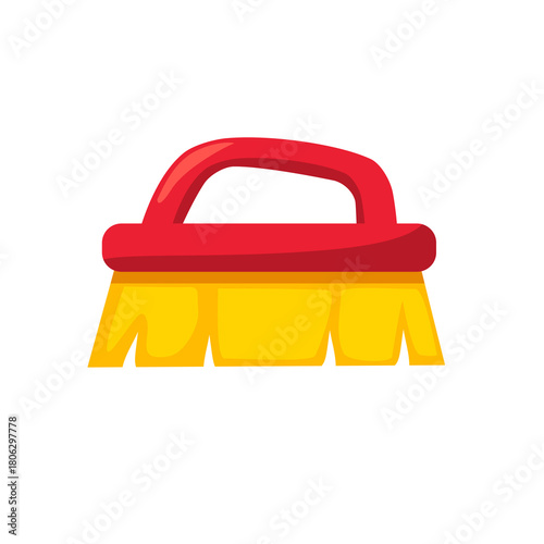 Floor brush icon, floor brush vector illustration, cleaning tool icon, isolated on white background