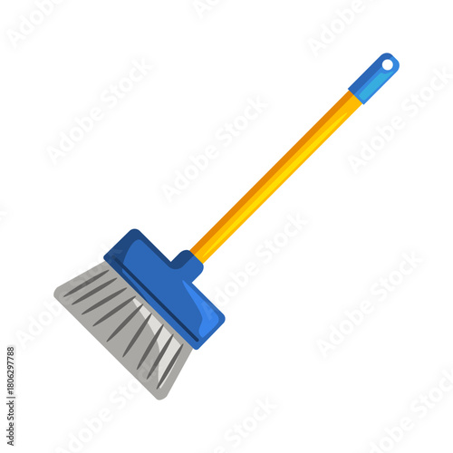 Broom icon, broom vector illustration, clip art brush, isolated on white background