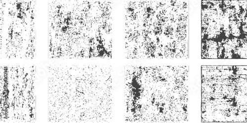 A set of dark gray grunge texture designs for vintage wallpaper, surface, or concrete border illustrations. Hand drawn vector sketch art illustration. Set of black and white abstract background. 