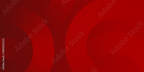 Abstract red background with glowing curve lines. Modern shiny red gradient geometric circle lines pattern. Futuristic concept. Suit for banner, brochure, poster, presentation, cover, website