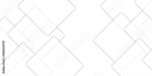 White lines on a white background illustrate a technical drawing plan for architecture or construction. business technology concept, White background business line pattern of geometry, soft white, art