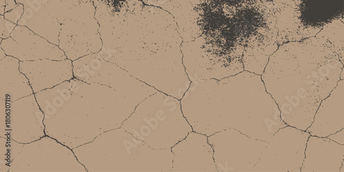 A vintage grunge texture of cracked old paint on a rough concrete wall and aged paper surface for antique backgrounds. crack, marble, dry, plaster, land