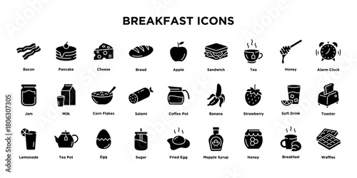 Breakfast icons collection