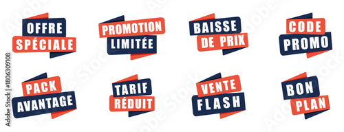 Badges promotionnels vectoriels – Offres spéciales, réductions et ventes flash - Stickers design moderne
