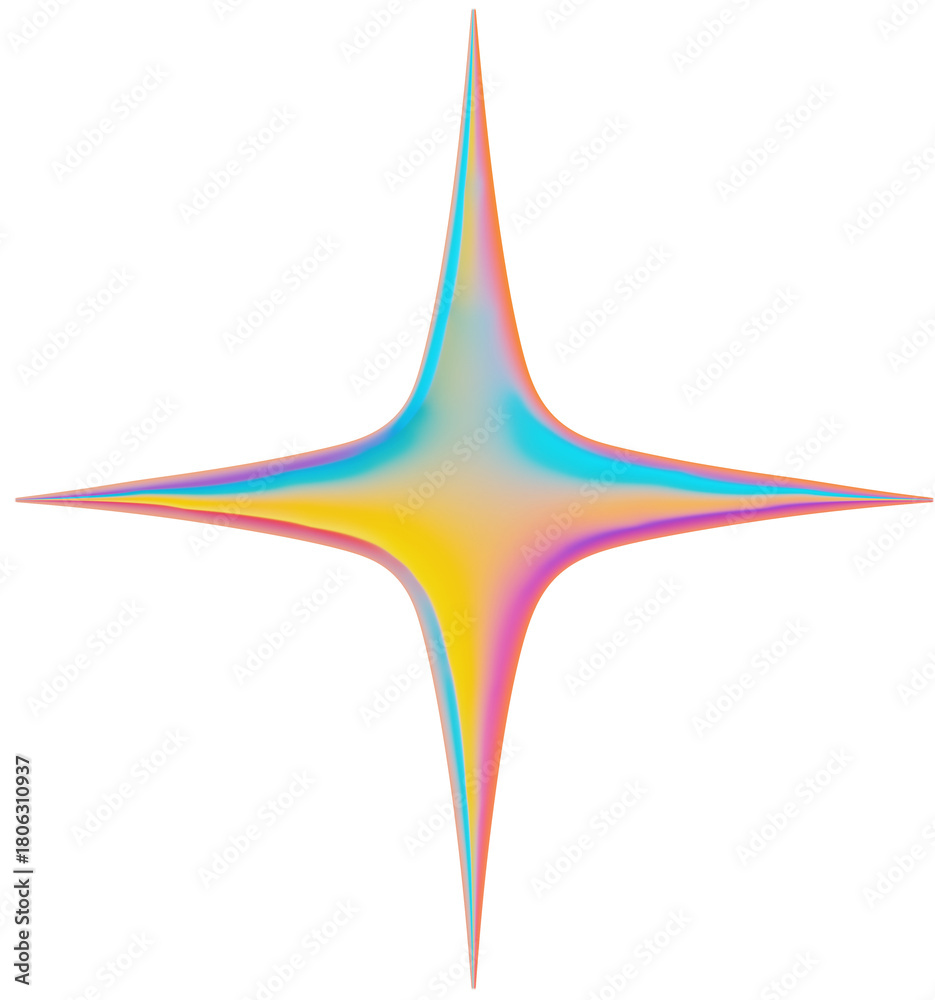 Obraz premium y2k holographic rendering