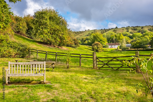Edington village area. Wiltshire, England