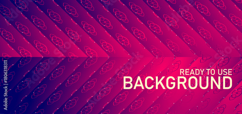 Vibrant purple and magenta diagonal background with repeating cosmic oval geometric pattern, ready to use
