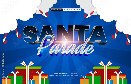 santa parade christmas editable text effect