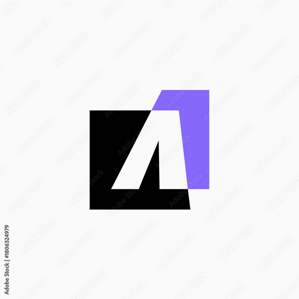 Fototapeta premium a letter mark square logo vector icon illustration