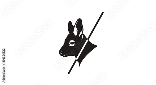 Deer Fawn Profile With Bold Diagonal Line vector illustration