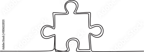 Puzzle icon line continuous drawing vector. One line Conundrum icon. one line Icon drawing with white background