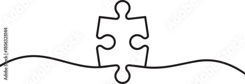 Puzzle icon line continuous drawing vector. One line Conundrum icon. one line Icon drawing with white background