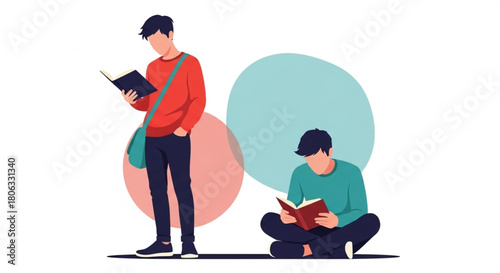 Engaging students immersed in books, perfect for educational content, promoting literacy, or showcasing student life in schools and universities