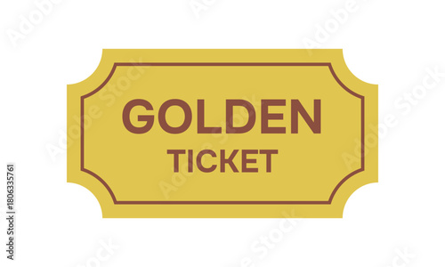 Gold ticket icon. Clean minimal design, isolated on white