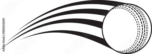 Illustration of cricket ball with motion trail for sports concept