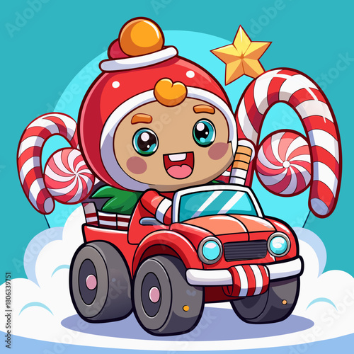 santa claus driving a car