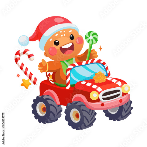 santa claus driving a car