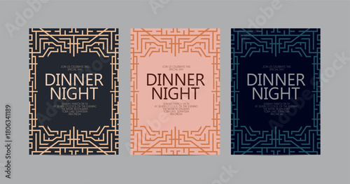 Art Deco Dinner Night Invitation