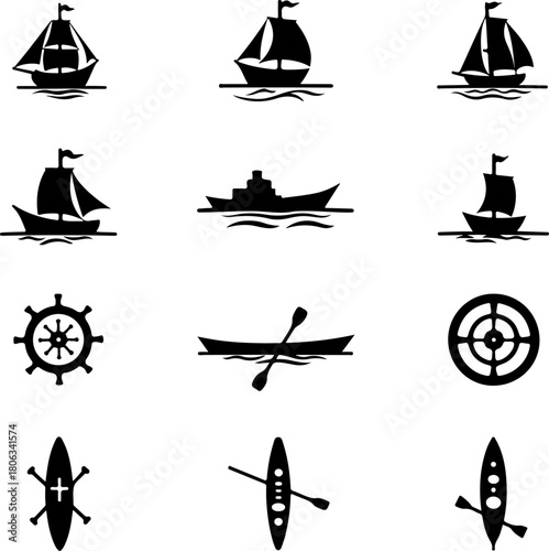 Nautical Ship Silhouette Collection