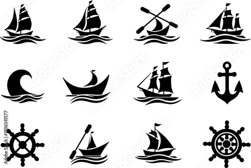 Nautical Ship Silhouette Collection