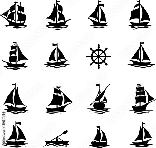 Nautical Ship Silhouette Collection