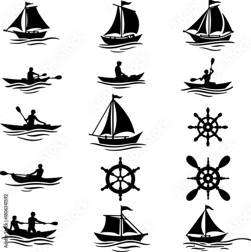 Nautical Ship Silhouette Collection