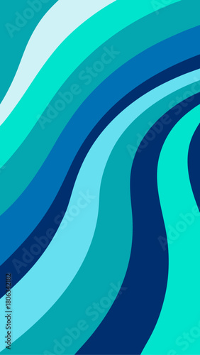 Abstract flowing blue shades curved lines pattern